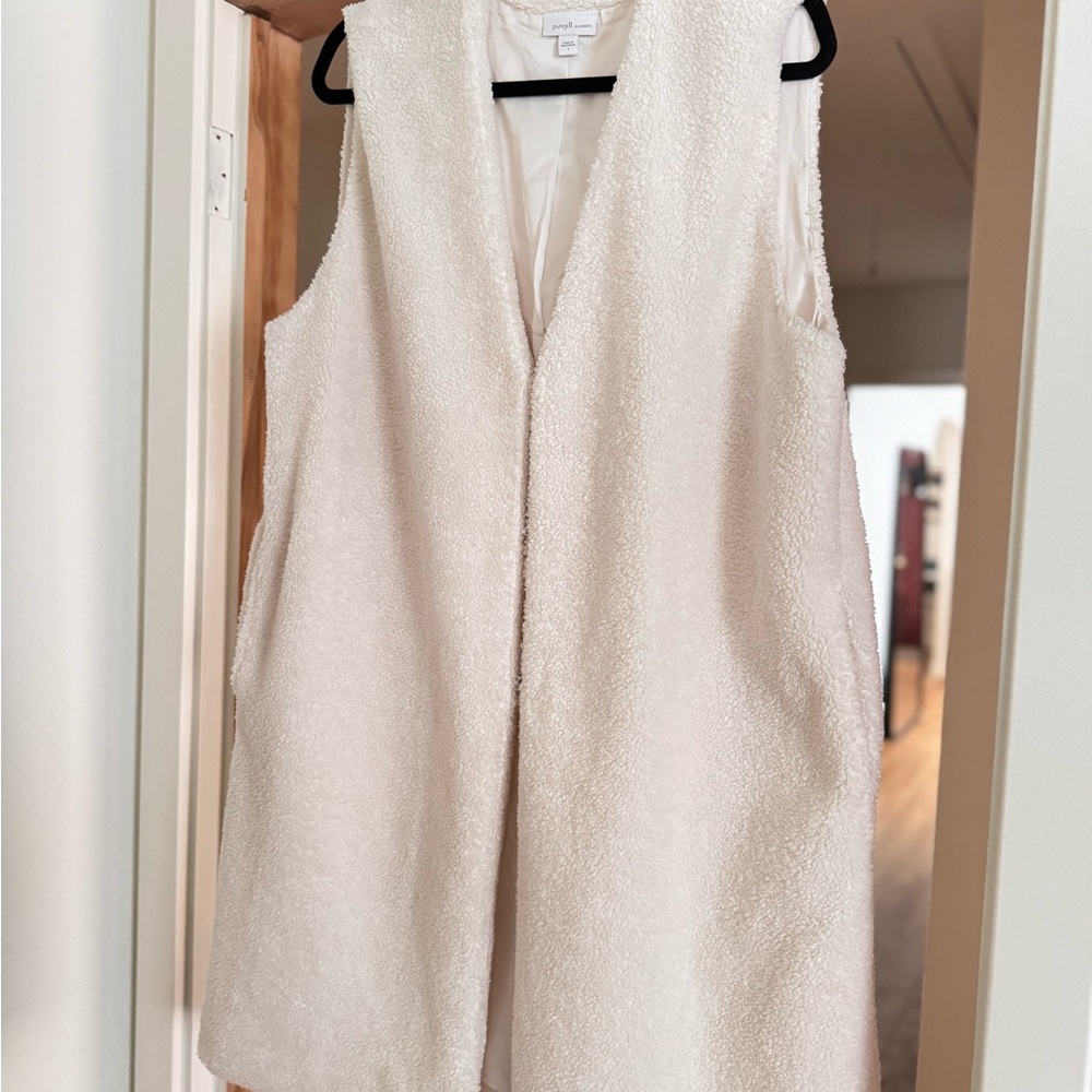 J Jill Elegant Cream Sleeveless Cost/Vest large